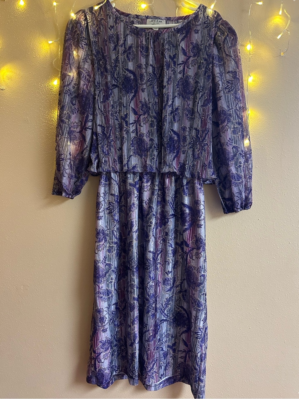 M.C.S Vintage Lavender and purple floral Midi or Maxi Dress Women’s size 18